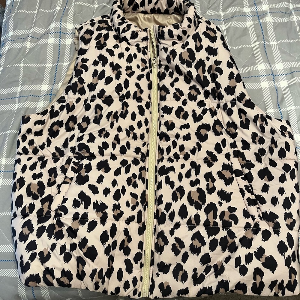 Leopard puffer vest